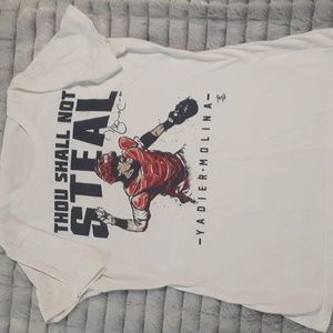 Womens STL Cardinals MLB Yadier Molina Tshirt womens fitted size Large